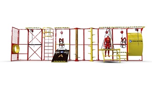 Учебно-тренировочный полигон СПАСАТЕЛЬ ПС15-01х1-9 (2,7м) от АЛЬФА ГРУПП для практических занятий на высоте и в замкнутом пространстве с применением средств индивидуальной защиты и стационарных анкерных систем.  